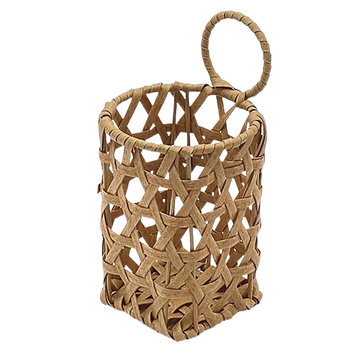 カトラリー入れ バンブス フェイクPE焼竹 キッチン カトラリースタンド ( カゴ 手編み 収納 水洗い 天然素材風 小物収納 収納かご 小物入れ 掛ける 吊るす かご 洗える おしゃれ 丈夫 ハンドメイド 洗面所 ランドリー )