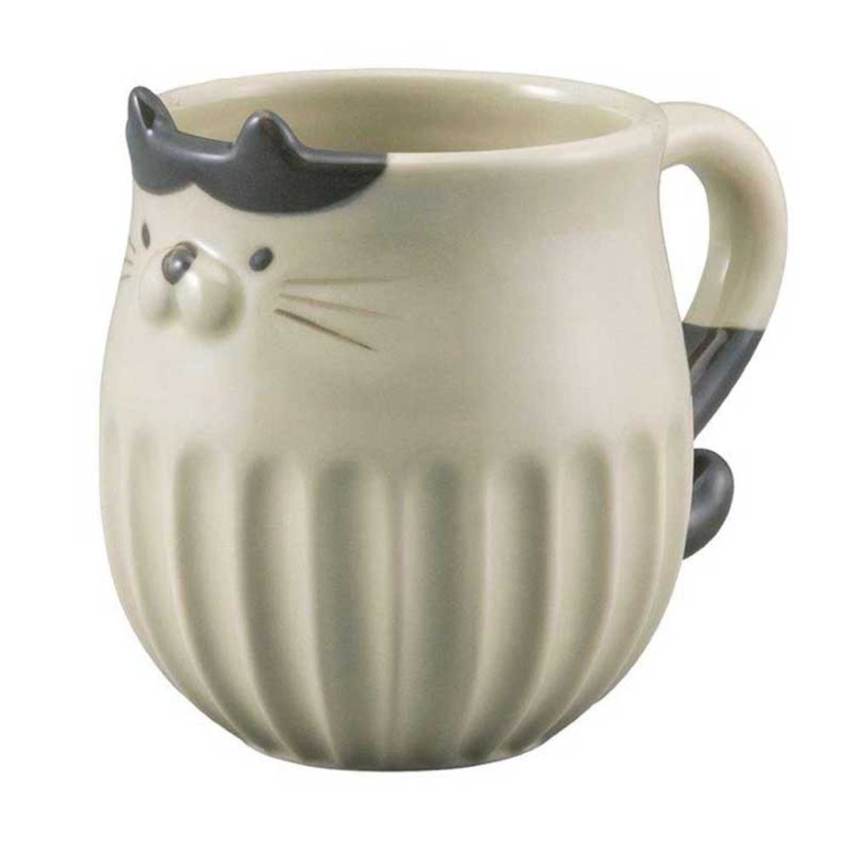 マグカップ しのぎのねこマグ ( 280ml マグ マグコップ カップ 食器 電子レンジ対応 陶器 キャット ネコ ナチュラル かわいい シンプル おしゃれ ) 【ハチ】 ハチ