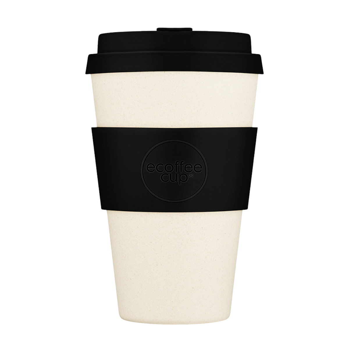 タンブラー 400ml エコーヒーカップ Ecoffee Cup 14oz PLA ( BPAフリー 天然素材 コーヒー カップ 蓋付 シリコン 持ち運び おしゃれ かわいい リユース サスティナブル ) 【Black×Nature】 Black×Nature