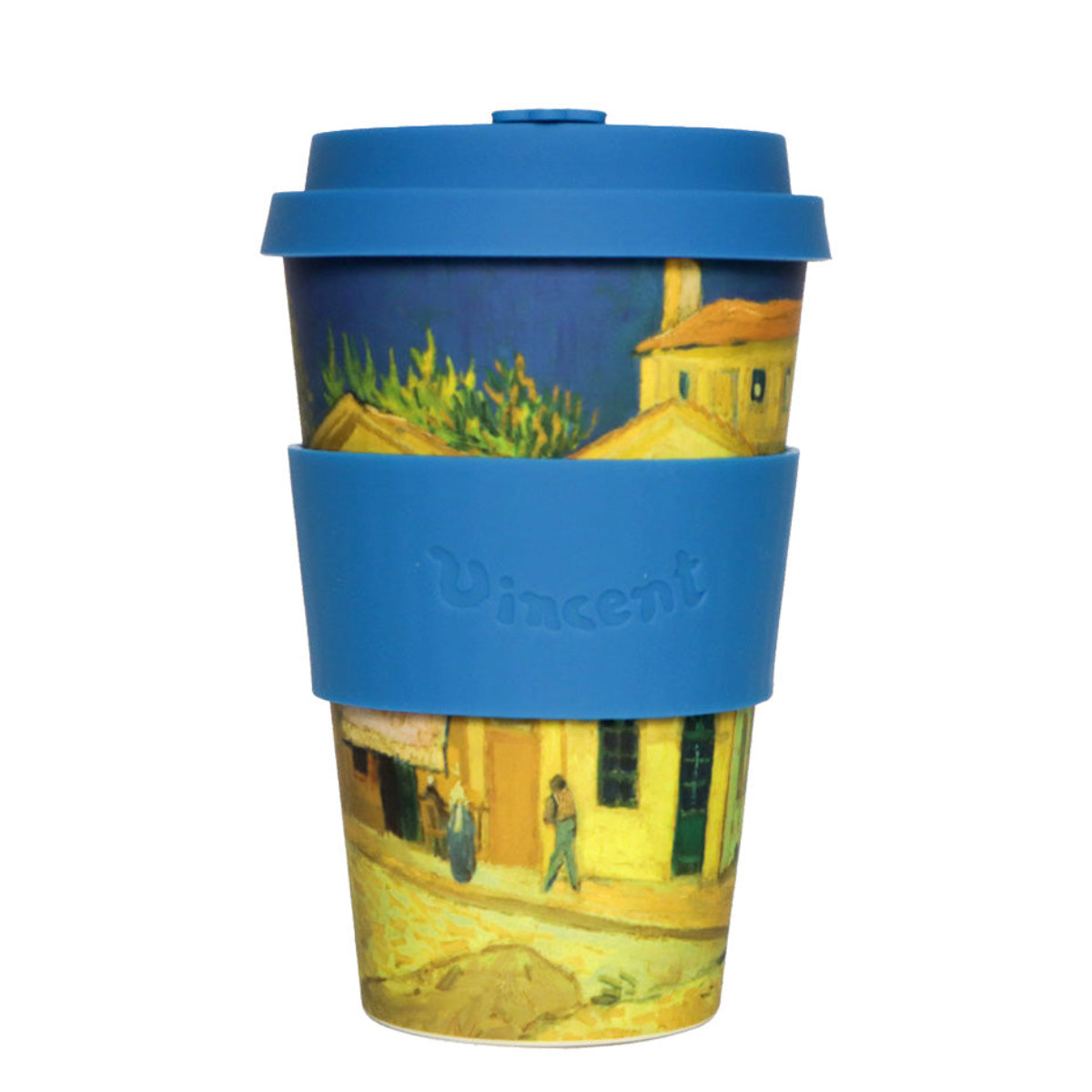 タンブラー 400ml エコーヒーカップ Ecoffee Cup 14oz VGM ( BPAフリー 天然素材 コーヒー カップ 蓋付 シリコン 持ち運び Van Gogh ヴァン ゴッホ ひまわり おしゃれ かわいい リユース サスティナブル ) 【Yellow×House】 Yellow×House