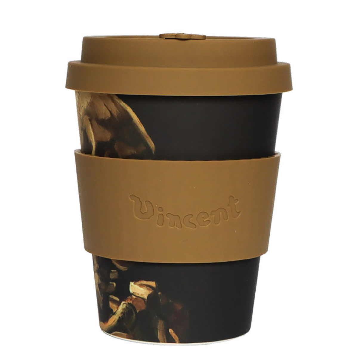 タンブラー 350ml エコーヒーカップ Ecoffee Cup 12oz VGM ( BPAフリー 天然素材 コーヒー カップ 蓋付 シリコン 持ち運び Van Gogh ヴァン ゴッホ ひまわり おしゃれ かわいい リユース サスティナブル ) 【Skull】 Skull
