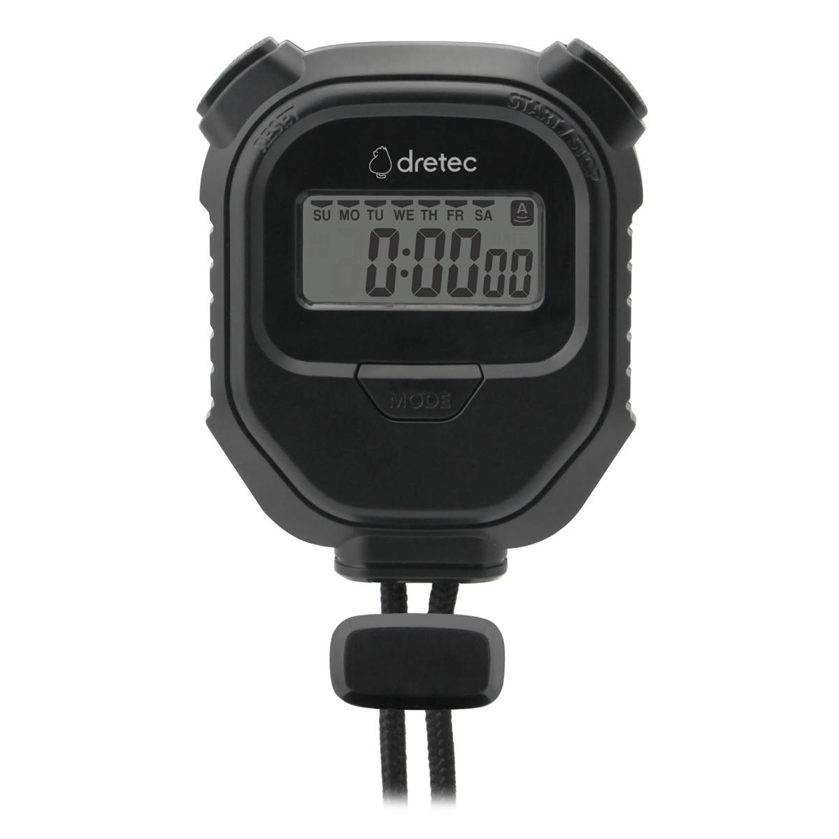 ストップウォッチ ラグレ 滑りにくい ( ドリテック DRETEC タイマー デジタルタイマー 時計 軽量 カレンダー アラーム 1/100秒計測 スプリットタイム 数取器 小型 ミニ 使いやすい )