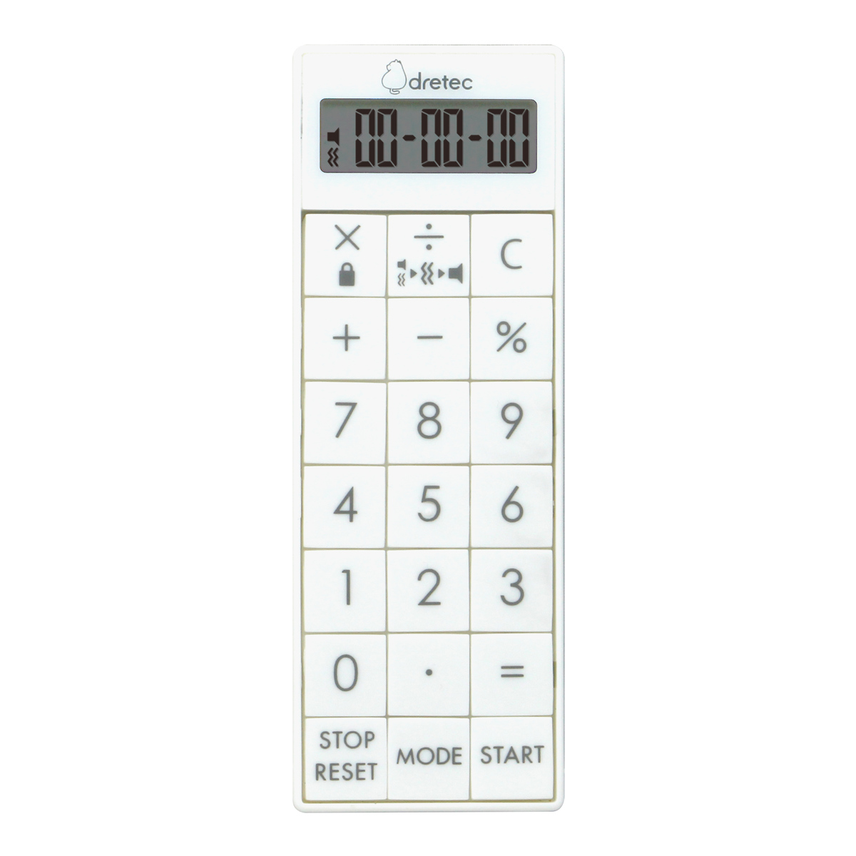 タイマー 時計付 電卓 バイブタイマー ネックストラップ付 ( ドリテック DRETEC 時計 ストップウォッチ アラーム 音なし バイブ 多機能 ポケットサイズ マグネット 冷蔵庫 デジタルタイマー ミニ 持ち運び 誤動作防止機能 )