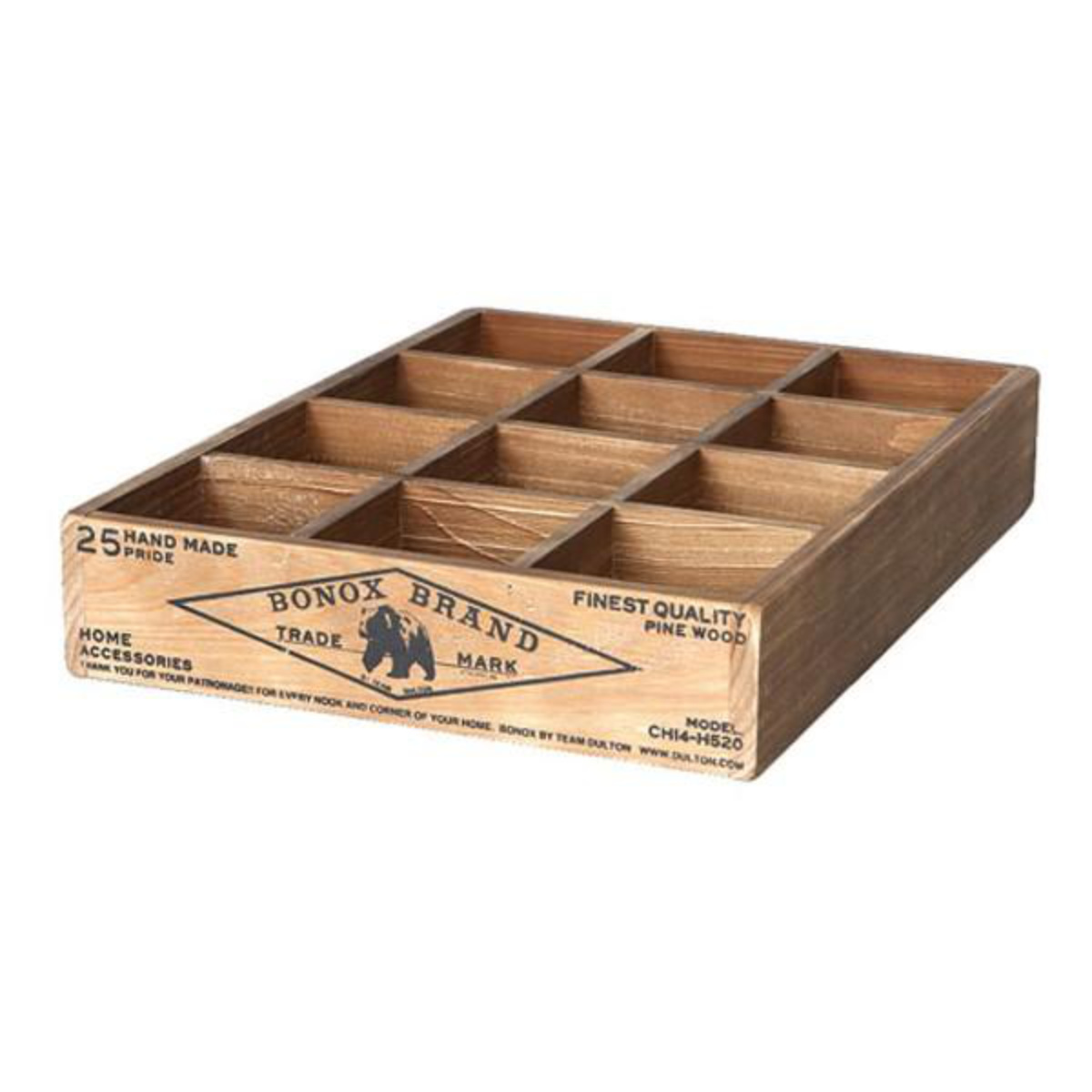 小物収納 ダルトン DULTON 12 PARTITION WOODEN BOX ウッデン ボックス 木製 幅27.5×奥行36.5×高さ6.5cm ( 小物入れ 収納ケース 収納ボックス ケース 木製ボックス 仕切あり 小物 道具入れ 整理整頓 整理 スタッキング )