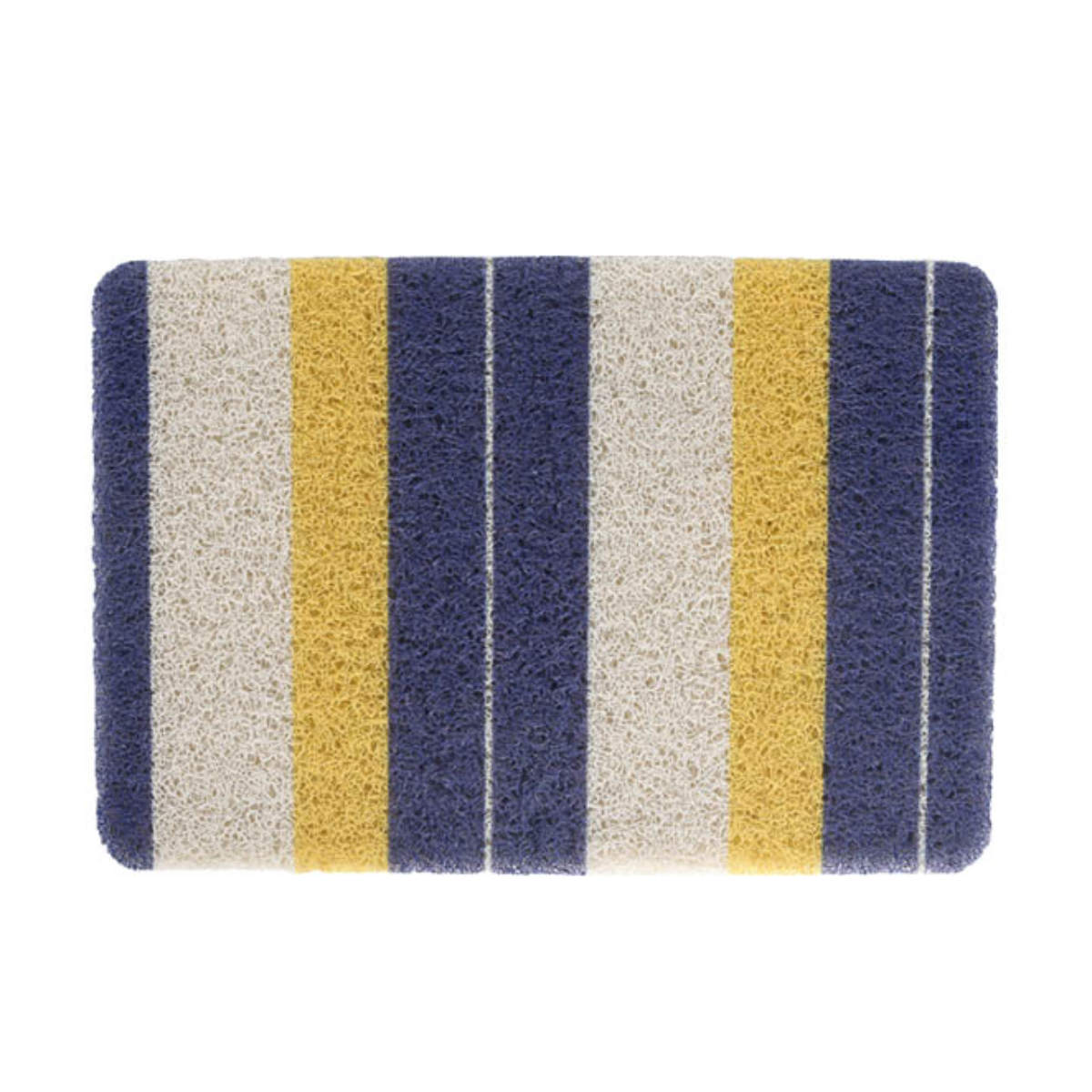 玄関マット 40×60cm DULTON PVC マット 屋外 屋内 ( 屋外兼用 泥落とし 洗える 水洗い 弾力 ストライプ ダルトン 幅60cm おしゃれ カフェ ベランダ デッキ テラス 玄関 PVC素材 外用 室内 ) 【ネイビーイエロー】 ネイビーイエロー