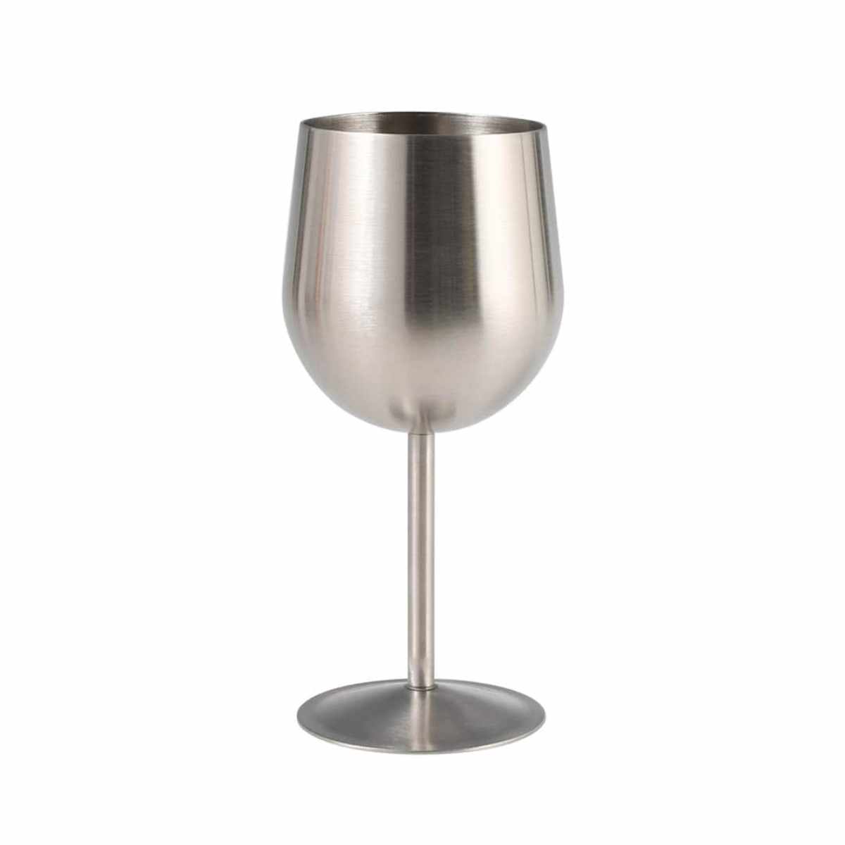 ワイングラス 350ml STAINLESS STEEL WINE GLASS SATIN ( ステンレス グラス コップ おしゃれ ワイン ディナー カップ 赤ワイン 白ワイン カクテル お酒 ボックス入り ギフト ステンレス製 )