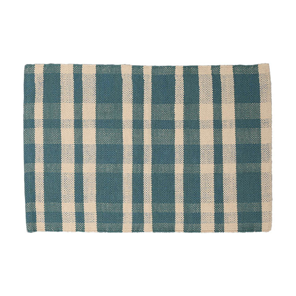 玄関マット 室内 DULTON コットン ハンドルームマット 50×75cm ( マット ラグ 洗える 綿100 手織り チェック ダルトン ラグマット 幅75cm キッチン 玄関 脱衣所 洗面 インテリア 室内用マット おしゃれ ランドリー 敷物 ) 【グリーン】 グリーン