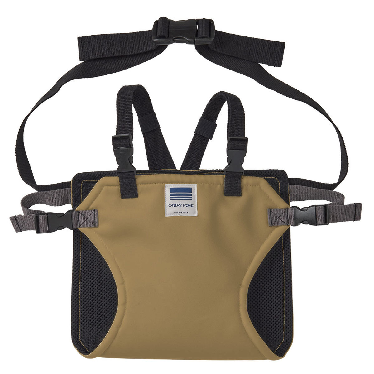 チェアベルト ホールド プラス ベビー ベビーチェア 日本製 腰ベルト ( キャリフリー 赤ちゃん キッズ キッズ肩ベルト 立ち上がり防止 ベルト肩付き 防汚 椅子ベルト チェアーベルト 補助ベルト コンパクト 食事 離乳食 お出かけ ) 【キャメル】 キャメル