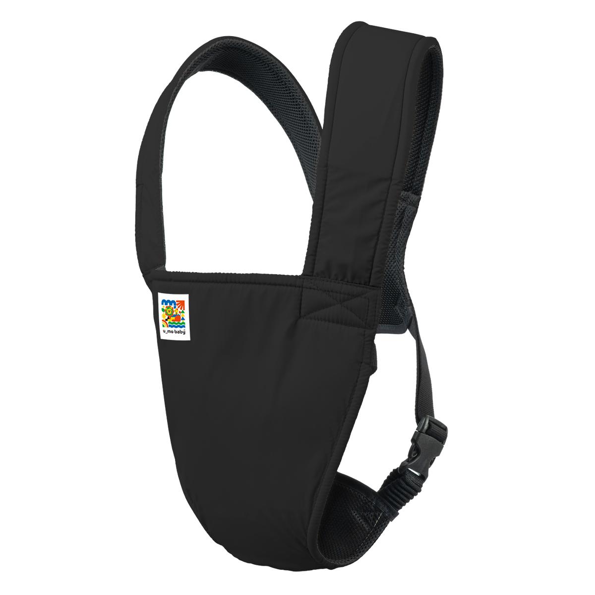 抱っこ紐 ユーモベビー 2WAY 新生児 日本製 ( 抱っこひも 簡易型 対面抱き 前向き抱き ベビーキャリア コンパクト 持ち運び 洗濯OK 撥水 メッシュ 通気性 赤ちゃん おでかけ おでかけグッズ ベビーキャリー 一人で装着 簡単 ) 【ブラック】 ブラック