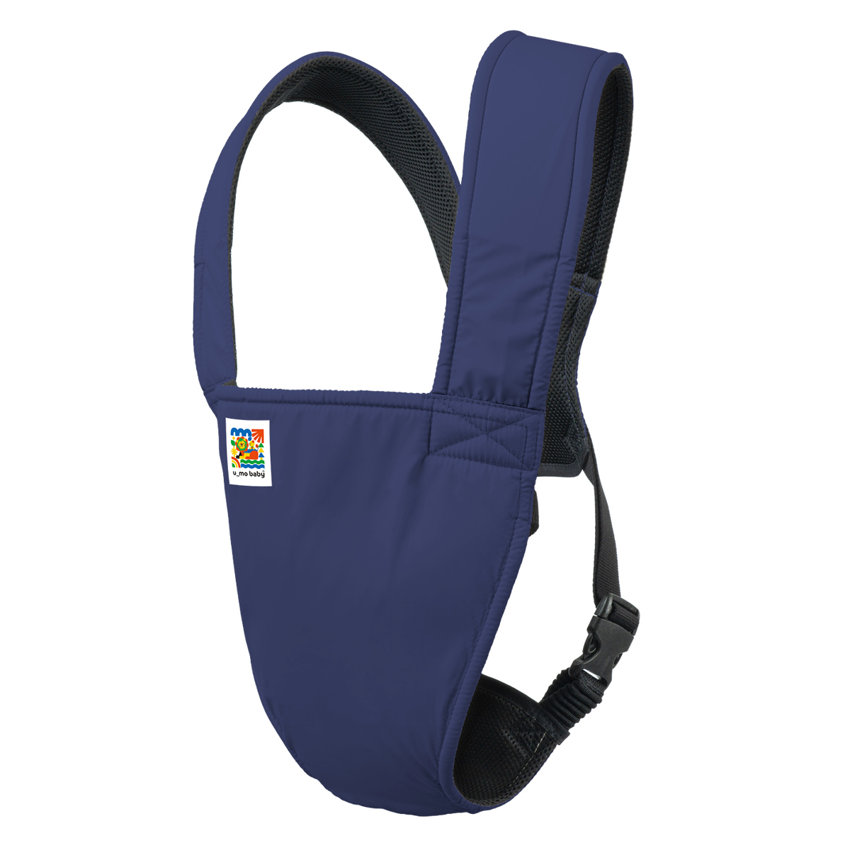 抱っこ紐 ユーモベビー 2WAY 新生児 日本製 ( 抱っこひも 簡易型 対面抱き 前向き抱き ベビーキャリア コンパクト 持ち運び 洗濯OK 撥水 メッシュ 通気性 赤ちゃん おでかけ おでかけグッズ ベビーキャリー 一人で装着 簡単 ) 【ネイビー】 ネイビー
