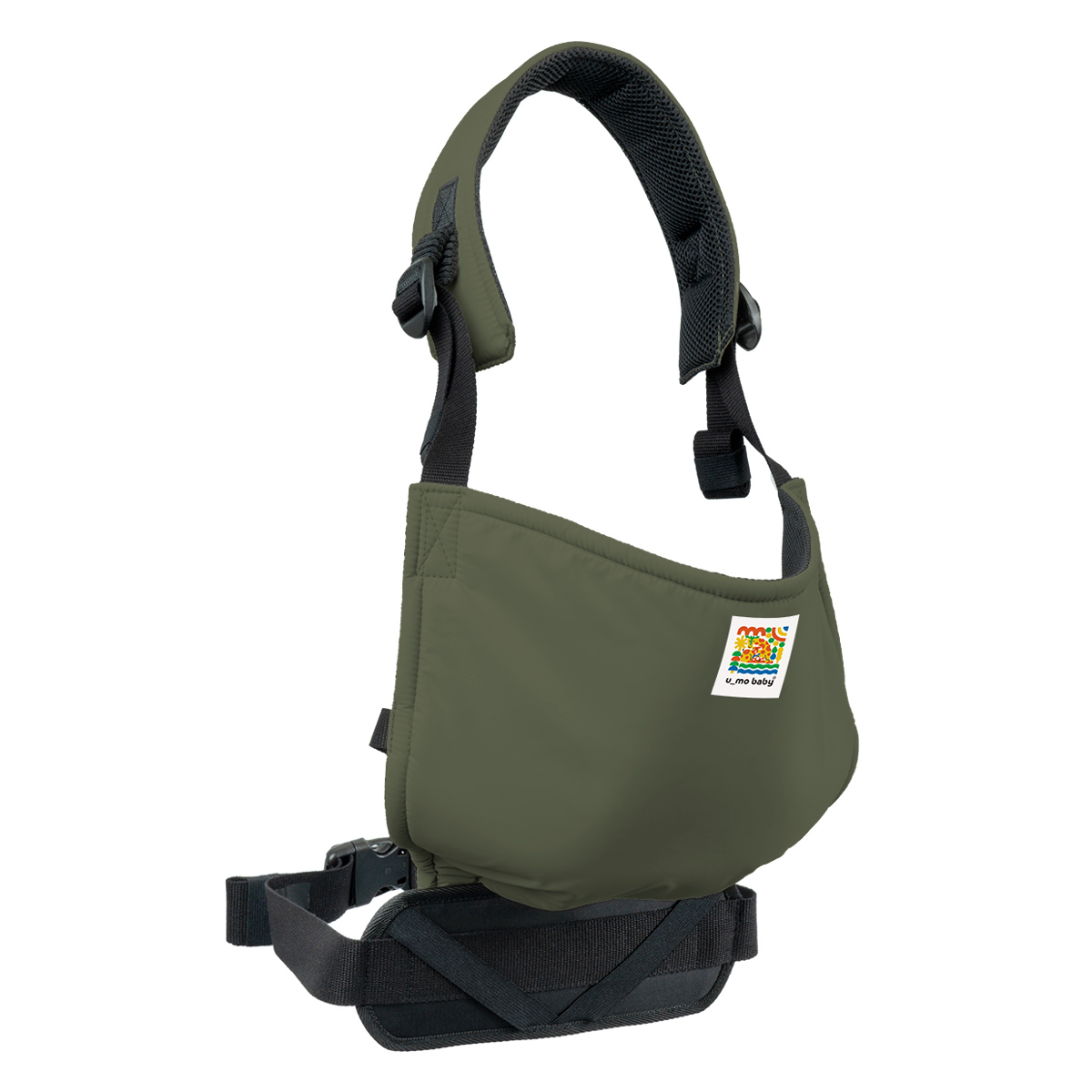 抱っこ紐 ユーモベビー サイドキャリー ちょい抱き 日本製 登園 ( 抱っこひも 腰抱き 簡易型 セカンド セカンド抱っこ紐 ベビーキャリア たすき掛け 一人で装着 簡単 持ち運び 赤ちゃん おでかけ おでかけグッズ ) 【カーキ】 カーキ