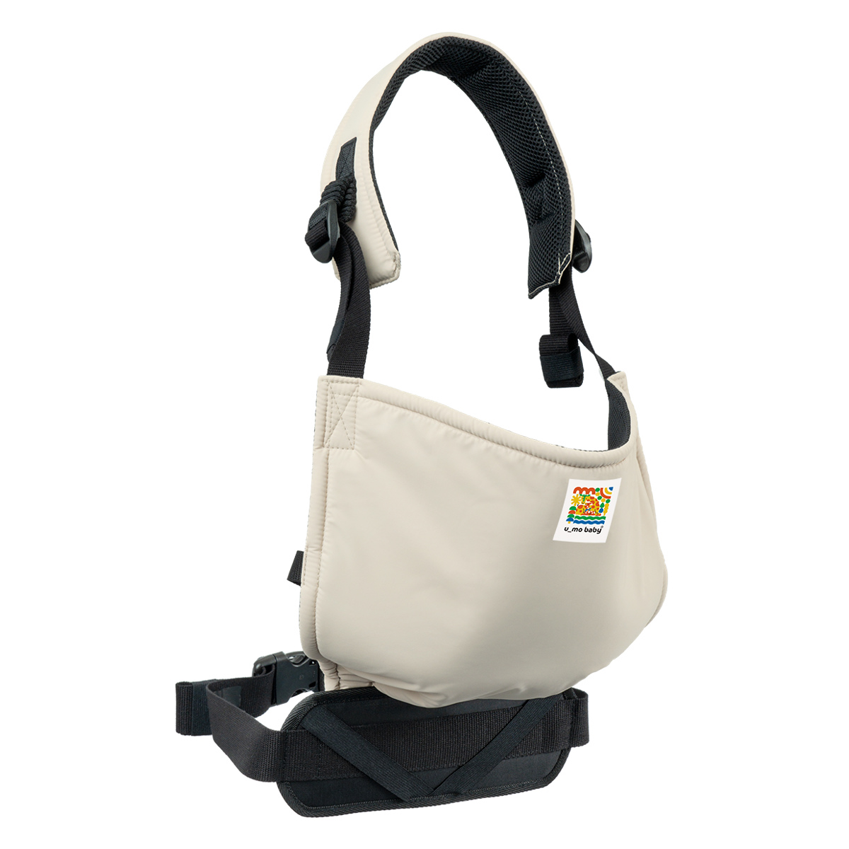 抱っこ紐 ユーモベビー サイドキャリー ちょい抱き 日本製 登園 ( 抱っこひも 腰抱き 簡易型 セカンド セカンド抱っこ紐 ベビーキャリア たすき掛け 一人で装着 簡単 持ち運び 赤ちゃん おでかけ おでかけグッズ ) 【ライトベージュ】 ライトベージュ