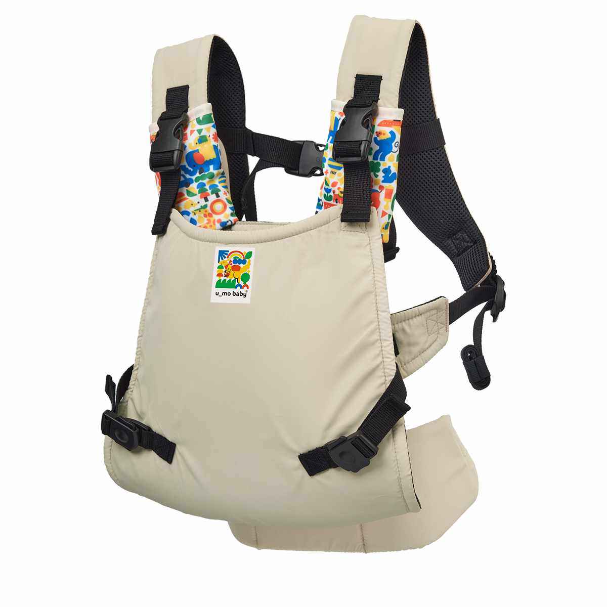 抱っこ紐 ユーモベビー セパレート2WAYキャリー 日本製 着脱簡単 対面抱き おんぶ ( 抱っこひも おんぶ紐 ベビーキャリア ショルダーカバー付き セパレート式 一人で装着 簡単 持ち運び 赤ちゃん おでかけ おでかけグッズ ) 【ライトベージュ】 ライトベージュ