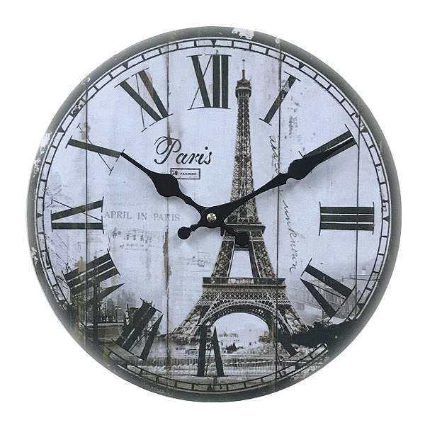 掛け時計 28cm パリ モチーフクロック Paris （ アナログ 時計 壁掛け時計 インテリア 雑貨 ヨーロッパ風 壁掛け おしゃれ 掛時計  とけい クロック 掛け ウォールクロック かけ時計 直径 28 ）