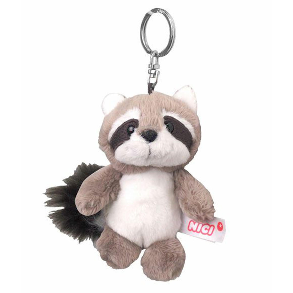 キーホルダー ビーンバッグ アニマル ユニコーン マスコット 10cm ( NICI ニキ ぬいぐるみ キーチェーン キーリング 動物 雑貨 カバン ストラップ バッグチャーム ふわふわ プレゼント ギフト かわいい おしゃれ 中学生 高校生 ) 【ラクーン】 ラクーン