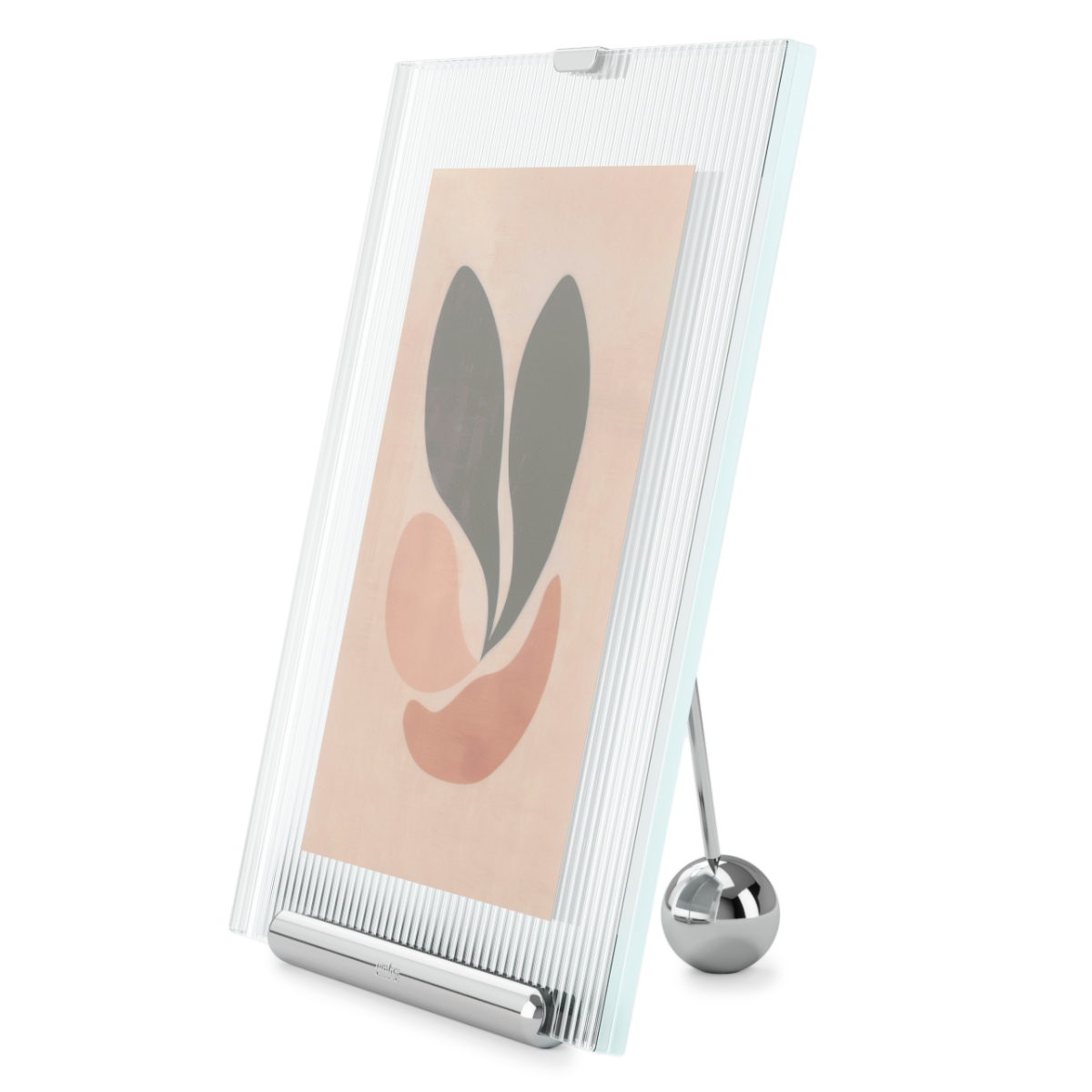 Umbra フルート フォトフレーム ガラス スチール 20×23cm ( 写真立て 写真 フレーム ガラス製 縦 横 2L判 イーゼルデザイン リブガラス 溝付きガラス フルートガラス おしゃれ フォト 飾る インテリア 玄関 リビング ) 【シルバー】 シルバー