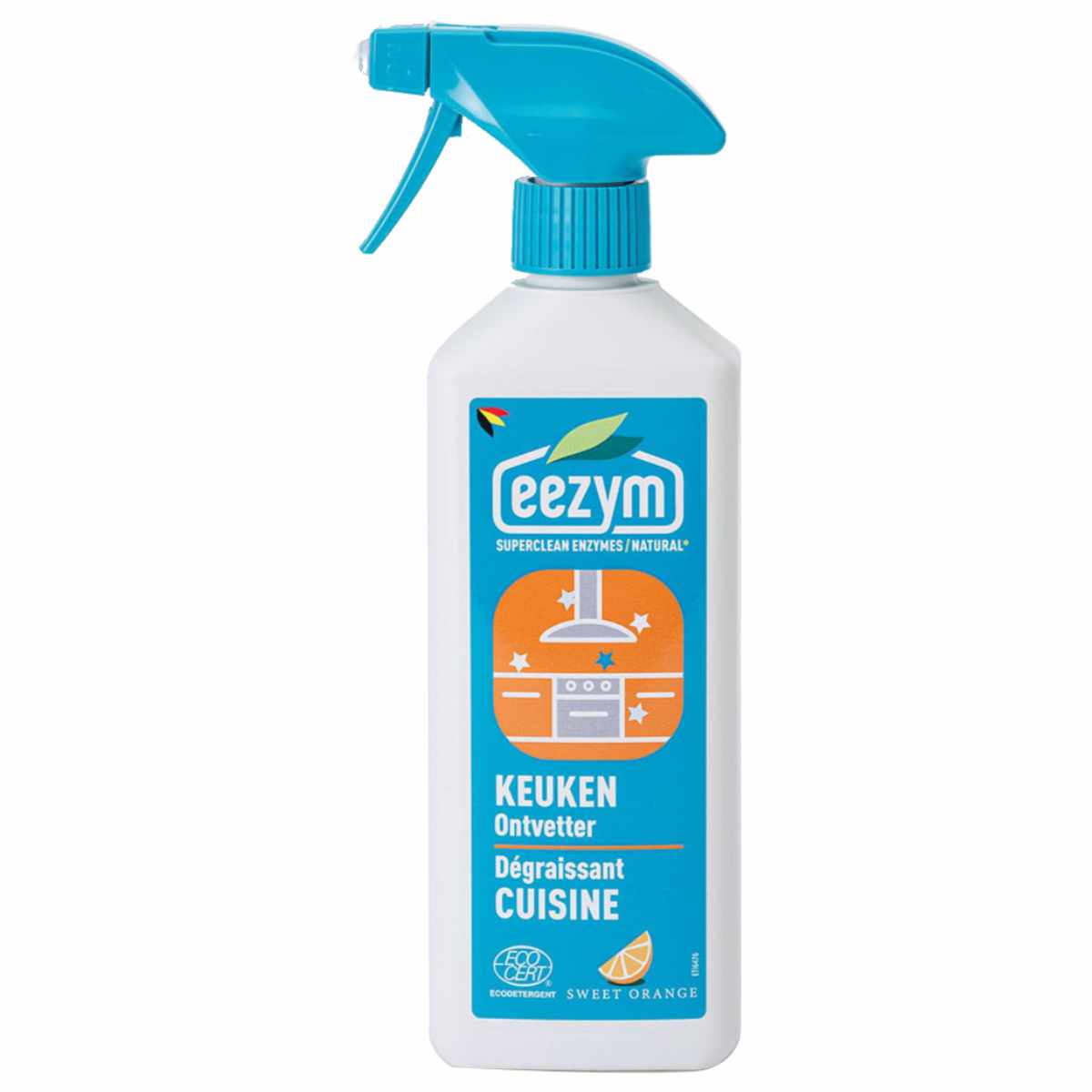 洗剤 eezym 酵素洗剤 酵素キッチンクリーナー 油汚れ用 オレンジ ( 家庭用洗剤 酵素 油汚れ 中性洗剤 台所 キッチン ベルギー製 掃除 コンロ レンジフード 換気扇 掃除用洗剤 掃除用品 )