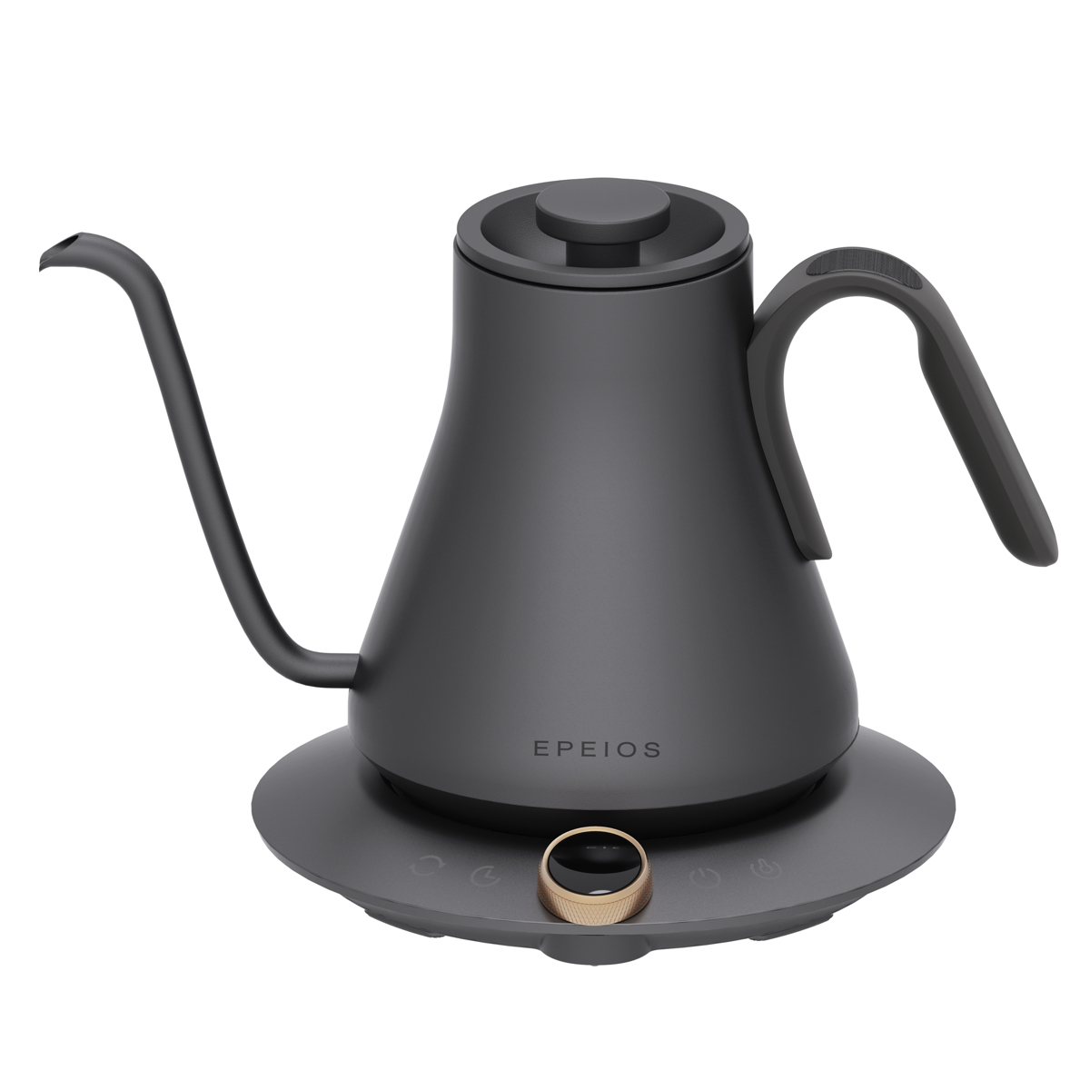 EPEIOS ドリップケトル ブラック ( エペイオス 900ml ステンレス コーヒーケトル ケトル 電気ケトル 電気 やかん おしゃれ 0.9L 1200W コーヒーポット 1℃単位 温度調節 保温 コーヒー 珈琲 ) 【ブラック】 ブラック