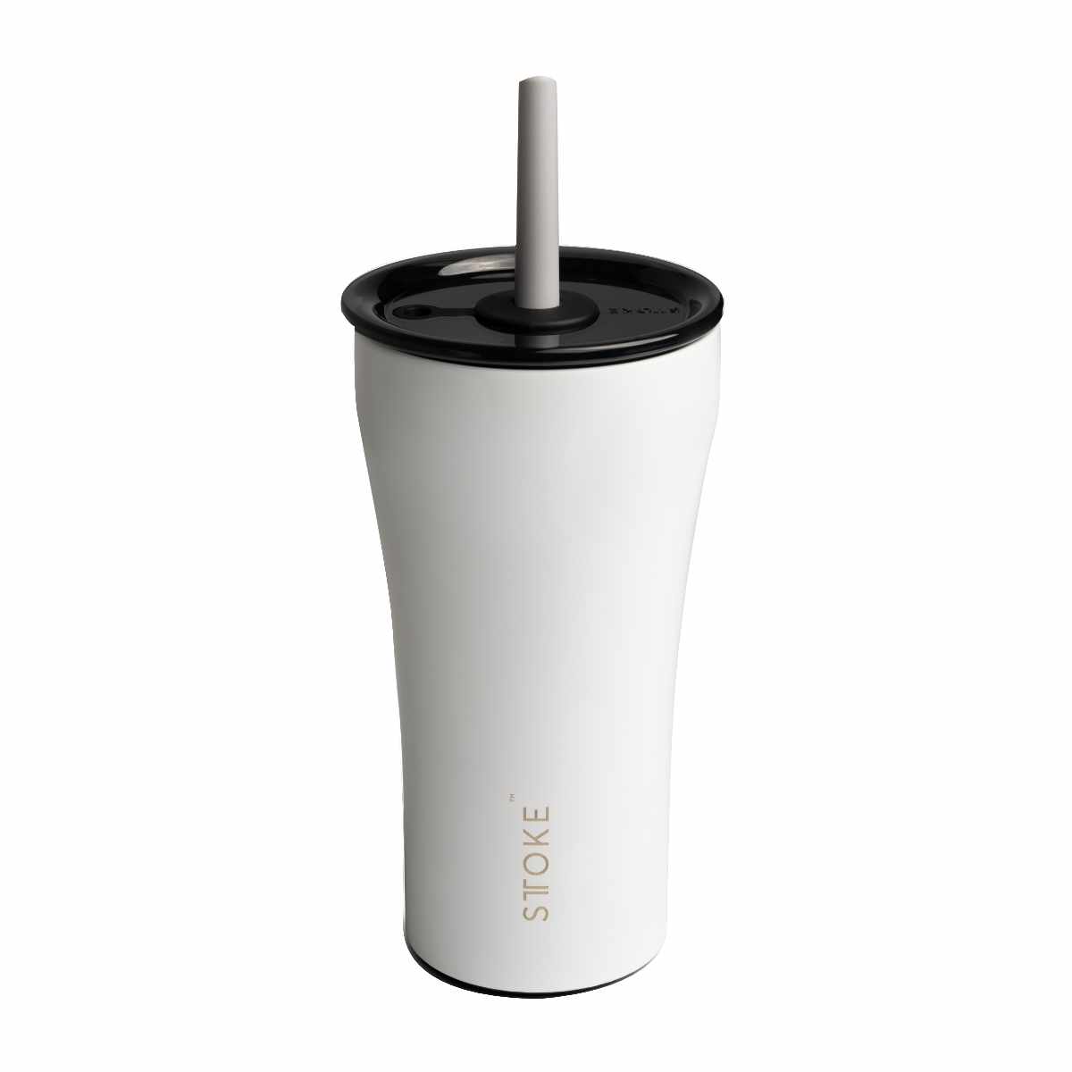 STTOKE ストーク ストロータンブラー 20oz 590ml ( ストロー 保温 保冷 蓋付き 真空構造 完全密封 こぼれない おしゃれ 溢れない 真空断熱 水筒 コーヒー スポドリ 炭酸 OK 広口形状 滑り止め ) 【エンジェルホワイト】 エンジェルホワイト