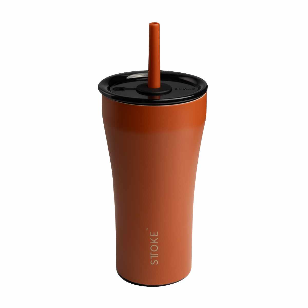 STTOKE ストーク ストロータンブラー 20oz 590ml ( ストロー 保温 保冷 蓋付き 真空構造 完全密封 こぼれない おしゃれ 溢れない 真空断熱 水筒 コーヒー スポドリ 炭酸 OK 広口形状 滑り止め ) 【サンバーストオレンジ】 サンバーストオレンジ