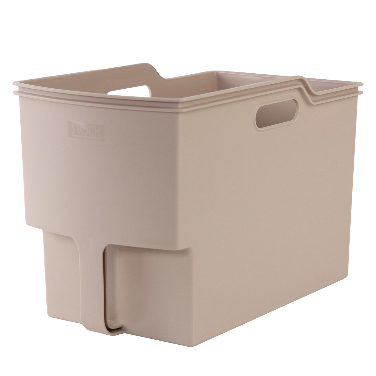 キッチン収納ケース 吊り戸棚ボックススリム 幅18.5cm 4個セット ( キッチンストッカー 取っ手付き 吊戸棚 ケース 吊戸棚ボックス 吊り戸棚ストッカー 吊戸棚収納 戸棚収納 収納BOX 吊り戸棚 キッチン 収納 整理ケース ボックス ) 【ベージュ】 ベージュ