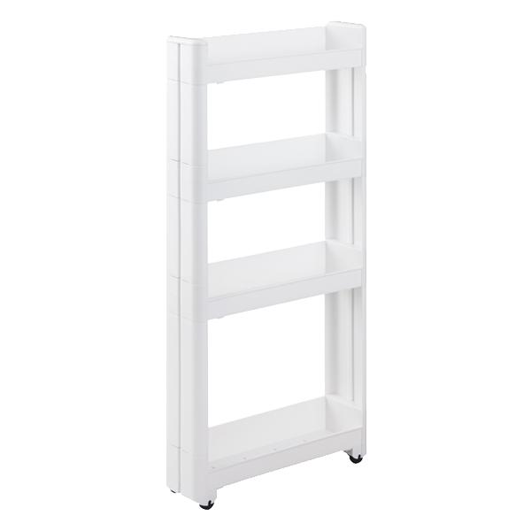 Dショッピング 隙間収納 幅10 5cm 奥行45cm 4段 スマートワゴン Fit W１００ 10cm キッチン隙間収納 すき間収納 キッチン収納 隙間 すき間 すきま キッチン 収納 スリム キッチンワゴン 幅10cm 洗面所 キッチンラック すきま収納 カテゴリ キッチン収納 食品棚