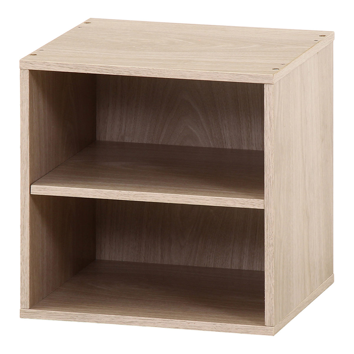 カラーボックス 幅34.5cm 同色2個セット 棚付き キューブ型 組み合わせラック ( オープンラック キューブボックス ディスプレイラック 収納 組み合わせ 収納ラック ユニットボックス 収納ボックス 積み重ね おしゃれ ) 【アッシュグレー】 アッシュグレー