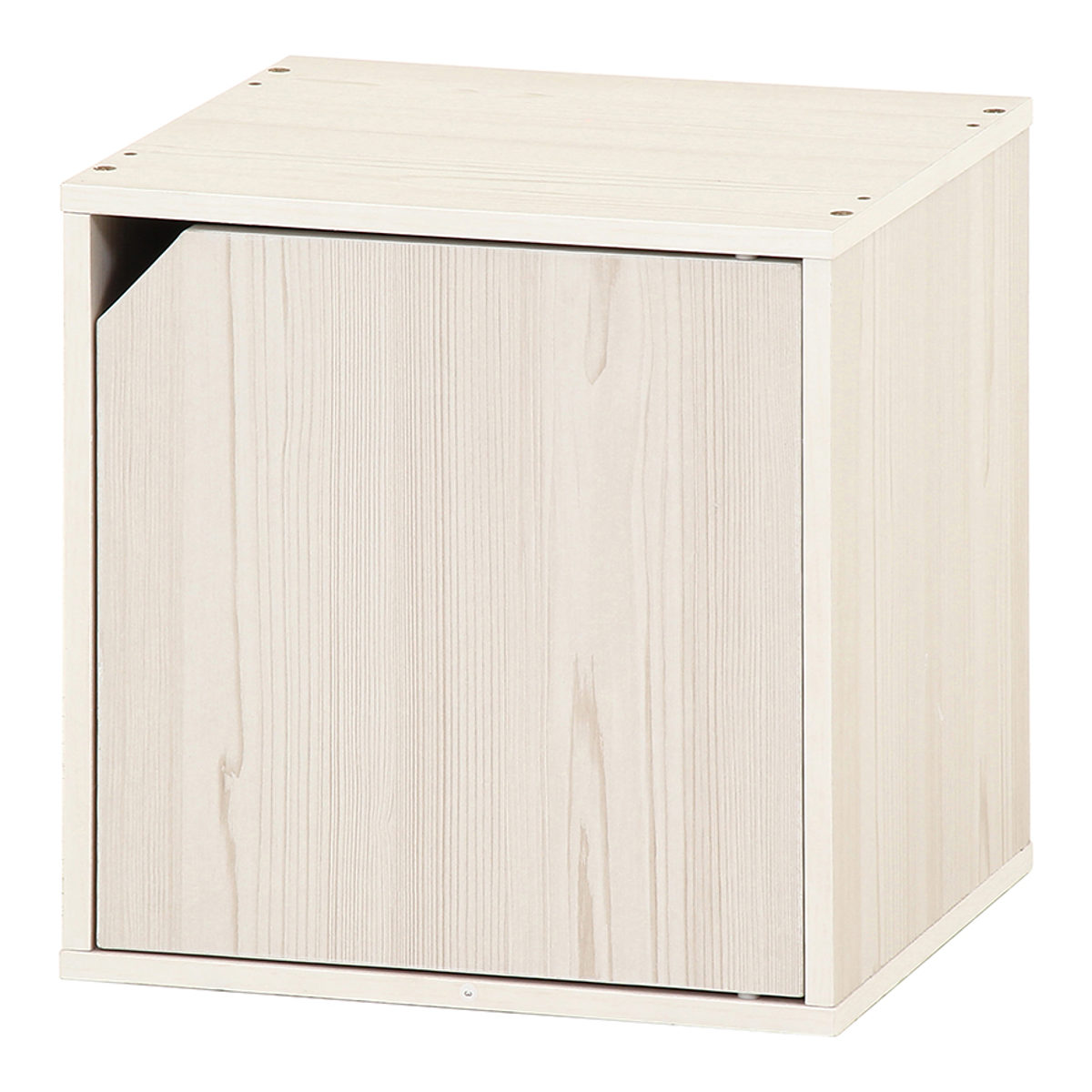 カラーボックス 幅34.5cm 同色2個セット 扉付き キューブ型 組み合わせラック ( キューブボックス ラック ディスプレイラック 収納 組み合わせ 収納ラック ユニットボックス 収納ボックス 収納BOX 積み重ね おしゃれ ) 【ホワイトウォッシュ】 ホワイトウォッシュ