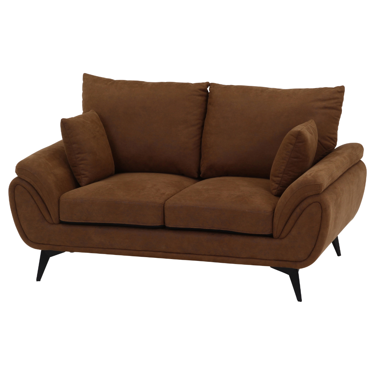 ソファ 幅149cm 2人掛け ノバック 抗菌生地仕様 ( コンパクト ローソファ 脚 取り外し可能 傷に強い ファブリック 布 スクラッチ生地 sofa ソファー 完成品 ) 【ブラウン】 ブラウン