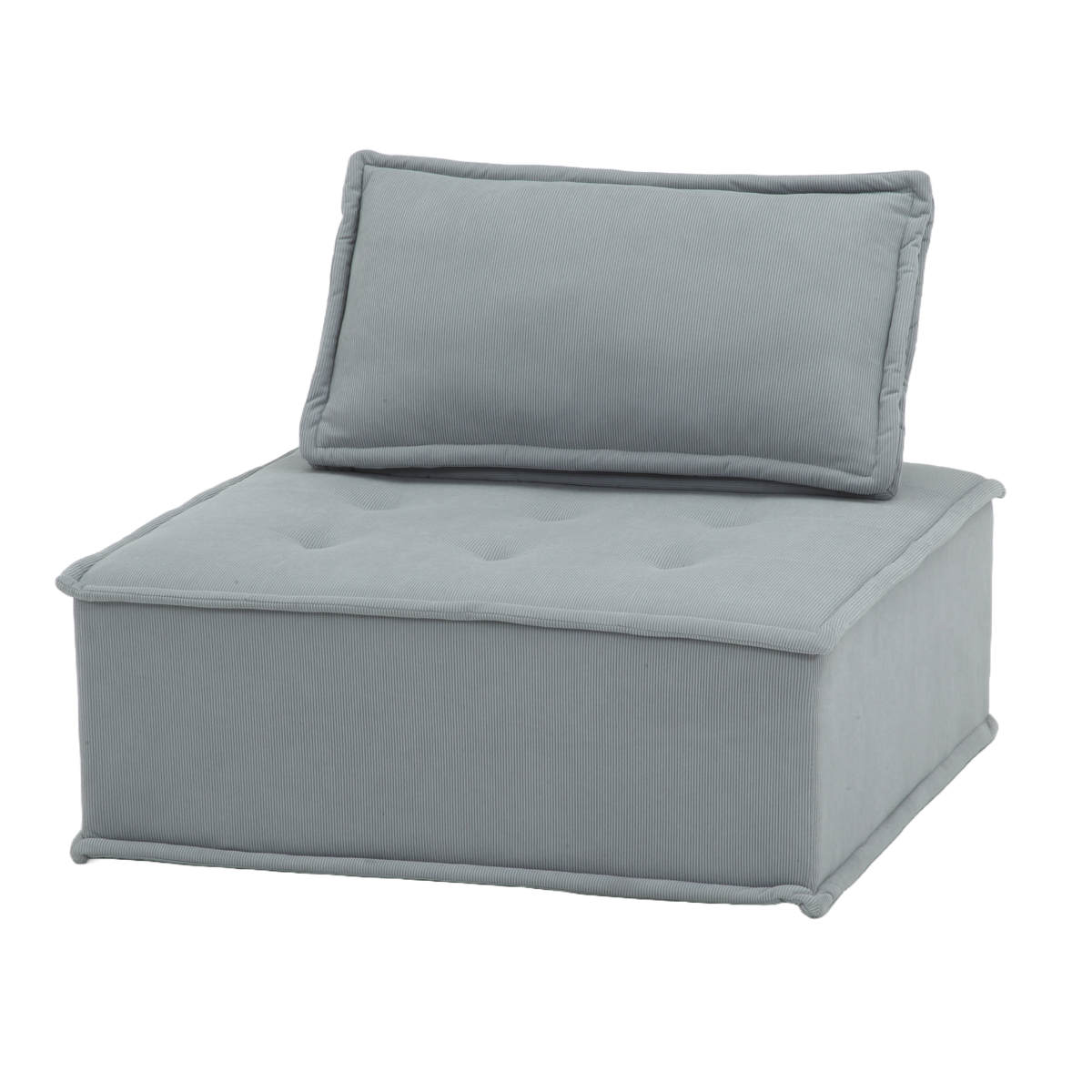 ソファ 1人掛け 正方形 幅94cm MY STYLEソファ ( スクエア レイアウト 組合せ 自由 フロアソファ ローソファ オットマン クッション 収納 コーデュロイ ) 【グレー】 グレー