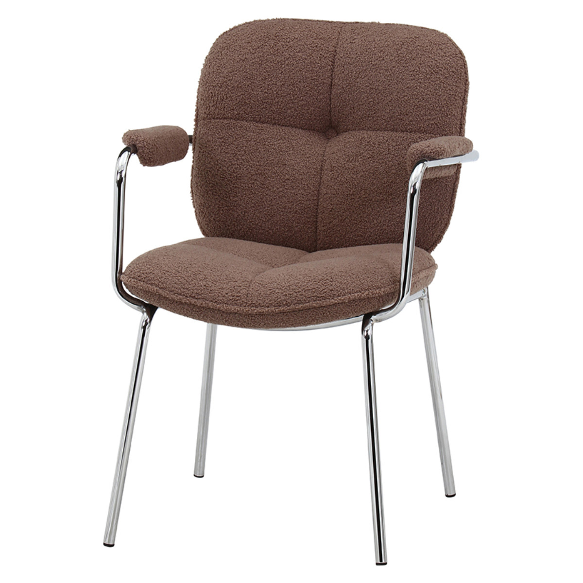 ダイニングチェア 座面高44cm ルル ( 食卓椅子 チェア チェアー イス 椅子 いす ダイニング 肘付き アームチェア ファブリック デスクチェア 完成品 食卓 リビング おしゃれ リビングチェア リビングチェアー 肘掛 ひじ掛け ) 【ブラウン】 ブラウン