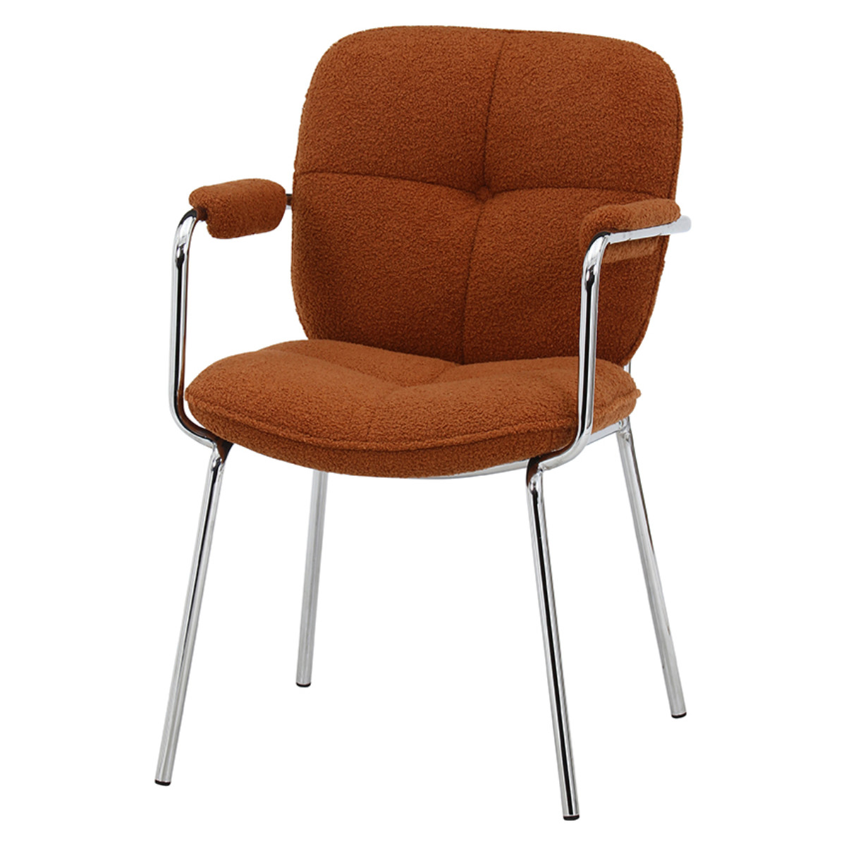 ダイニングチェア 座面高44cm ルル ( 食卓椅子 チェア チェアー イス 椅子 いす ダイニング 肘付き アームチェア ファブリック デスクチェア 完成品 食卓 リビング おしゃれ リビングチェア リビングチェアー 肘掛 ひじ掛け ) 【オレンジ】 オレンジ