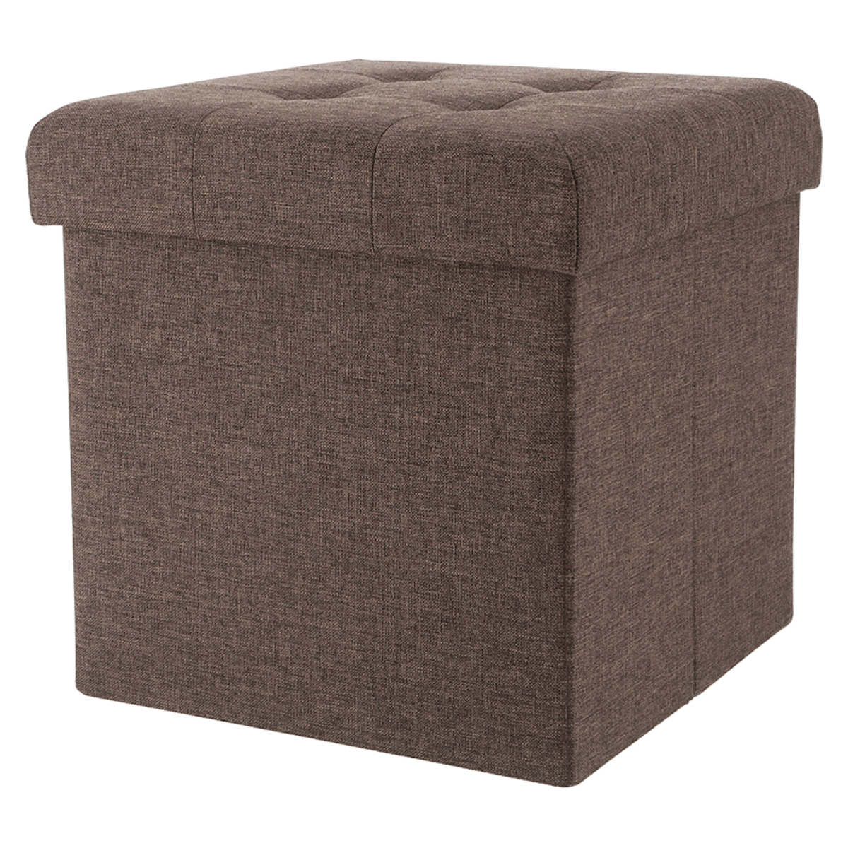 収納スツール 座面正方形タイプ テーブルにもなる収納スツール ( 折りたたみ 座れる 収納 ボックス テーブル サブテーブル ファブリック 布 正方形 スクエア サイドテーブル リビング 玄関 ) 【チャコール】 チャコール