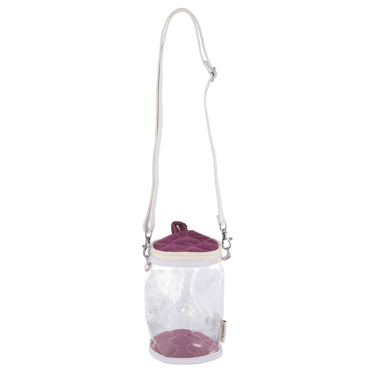 推し活 バッグ ぬいぐるみ クリアバッグ ぬいぐるみポーチ ( ぬいポーチ レッド オレンジ イエロー ピンク グリーン ブルー パープル アイボリー グレー クリアポーチ 10cm 15cm 透明 クリア ファスナー ポーチ 持ち運び 収納 ) 【パープル】 パープル