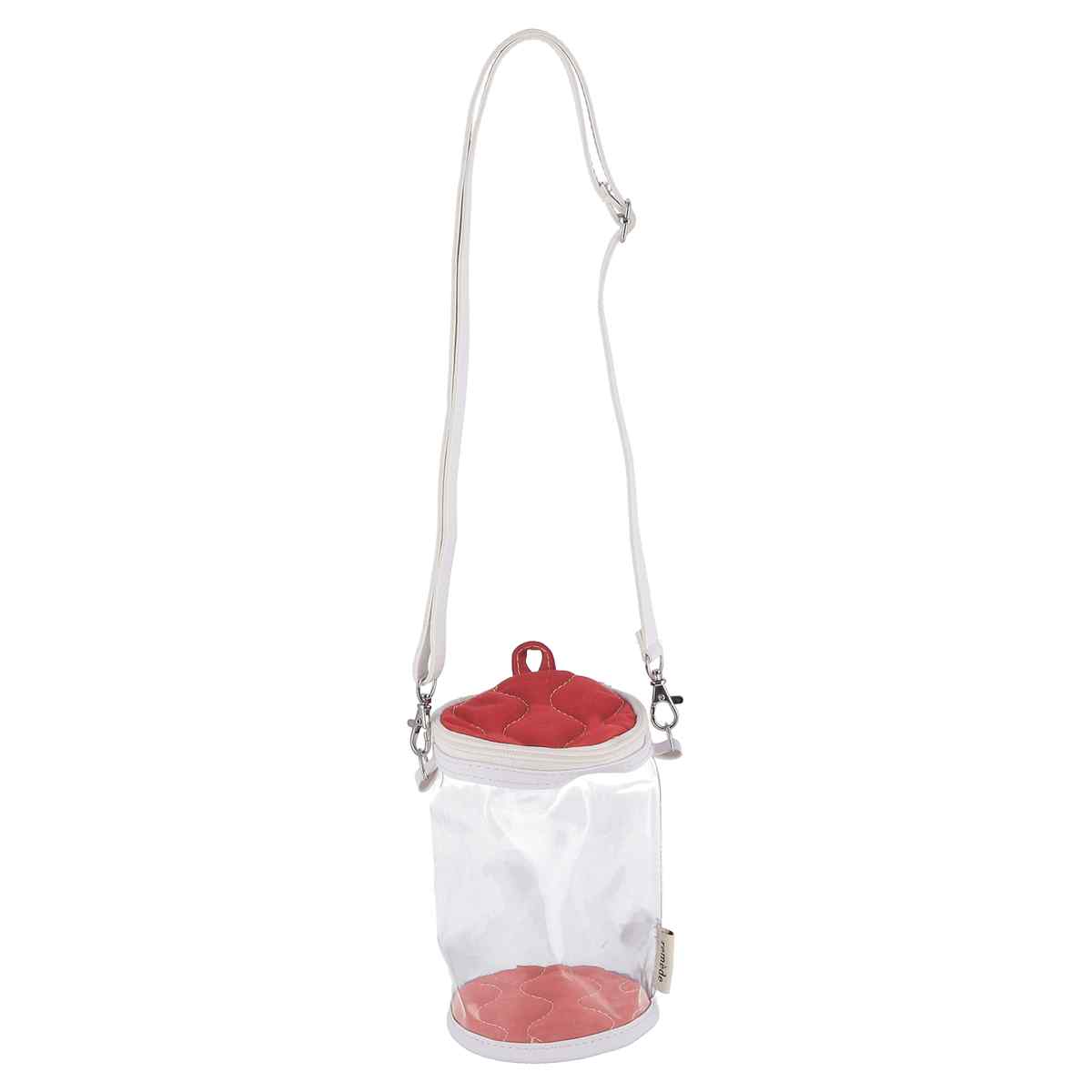 推し活 バッグ ぬいぐるみ クリアバッグ ぬいぐるみポーチ ( ぬいポーチ レッド オレンジ イエロー ピンク グリーン ブルー パープル アイボリー グレー クリアポーチ 10cm 15cm 透明 クリア ファスナー ポーチ 持ち運び 収納 ) 【レッド】 レッド