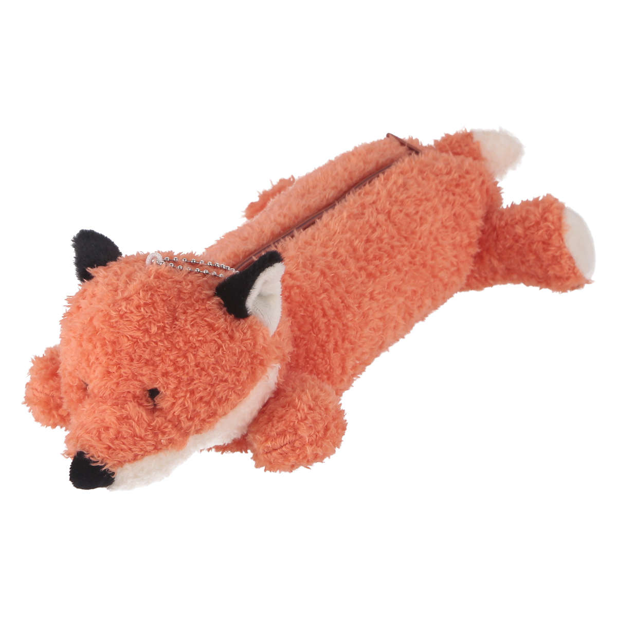 ペンケース アニマルペンケース ぬいぐるみ 筆箱 ( ポーチ 小物入れ マスコット チェーン付き バッグ チャーム ストラップ かばん 鞄 通学 通勤 おしゃれ 中学生 高校生 アニマル 動物 プレゼント グッズ かわいい ふわふわ ) 【キツネ】 キツネ