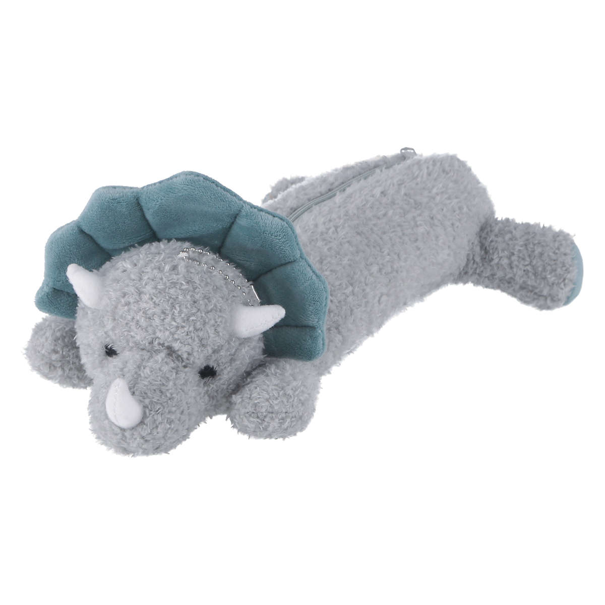 ペンケース アニマルペンケース ぬいぐるみ 筆箱 ( ポーチ 小物入れ マスコット チェーン付き バッグ チャーム ストラップ かばん 鞄 通学 通勤 おしゃれ 中学生 高校生 アニマル 動物 プレゼント グッズ かわいい ふわふわ ) 【トリケラトプス】 トリケラトプス