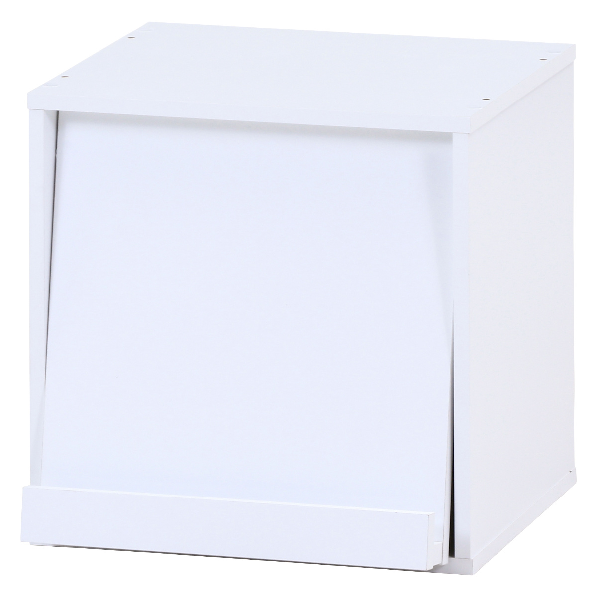 カラーボックス 幅34.5cm フラップ扉 キューブ型 組み合わせラック ( 収納 家具 棚 ラック 飾り棚 組み合わせ カラボ サイドラック キャビネット サイドテーブル テレビ台 可動棚 積み重ね ナチュラル ブラウン ホワイト ) 【ホワイト】 ホワイト