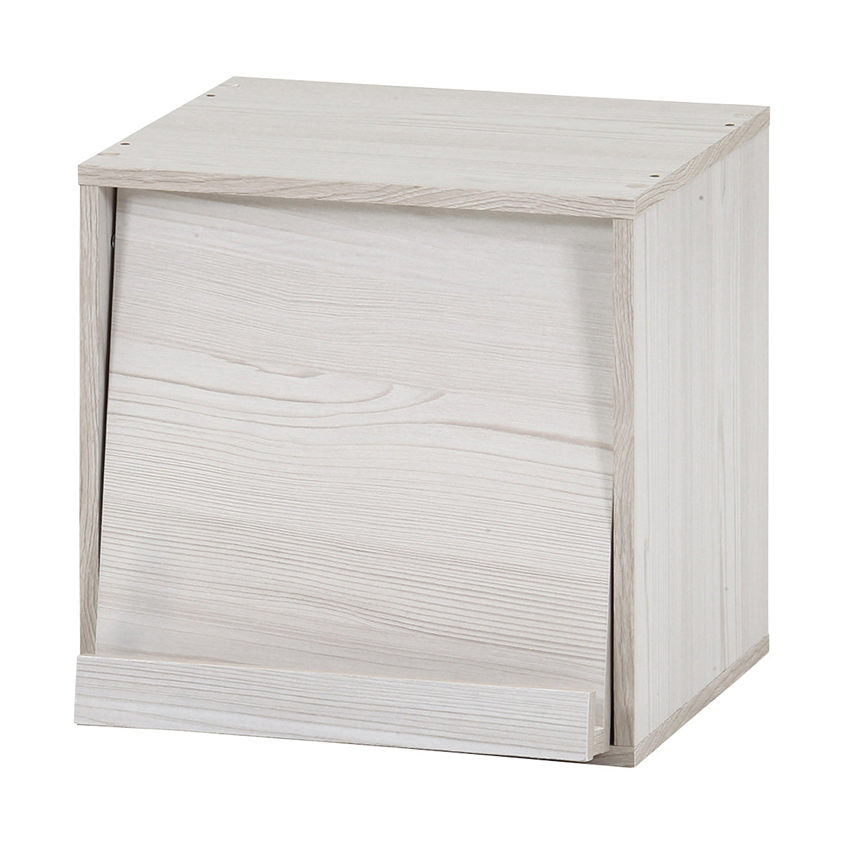 カラーボックス 幅34.5cm フラップ扉 キューブ型 組み合わせラック ( 収納 家具 棚 ラック 飾り棚 組み合わせ カラボ サイドラック キャビネット サイドテーブル テレビ台 可動棚 積み重ね ナチュラル ブラウン ホワイト ) 【ホワイトウォッシュ】 ホワイトウォッシュ