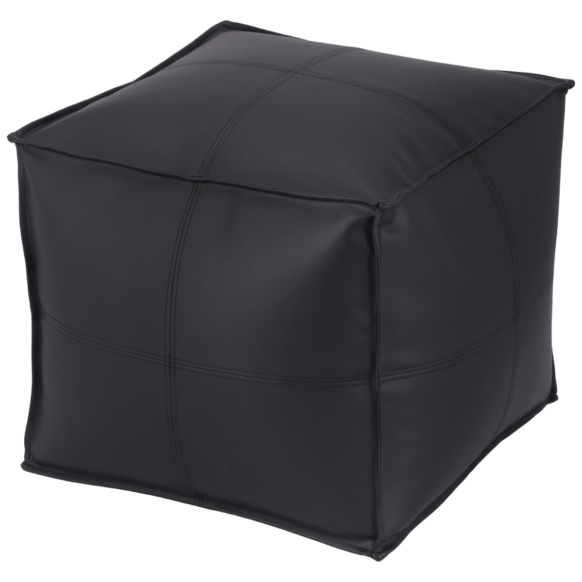 スツール 超軽量 1.5kg 高さ42cm オットマン フロート ( クッション 軽い レザー調 足置き 1人掛け ソファ 立方体 リビング ソファー 腰掛け オフィス おしゃれ 軽量 チェア フットレスト 座り心地 快適 ) 【ブラック】 ブラック