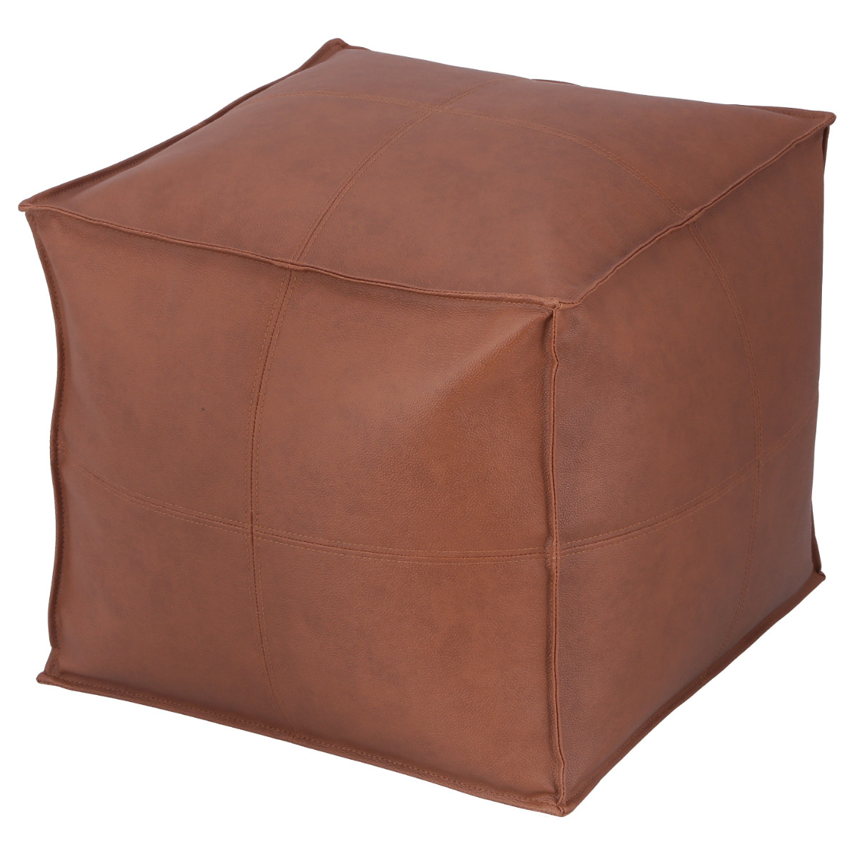 スツール 超軽量 1.5kg 高さ42cm オットマン フロート ( クッション 軽い レザー調 足置き 1人掛け ソファ 立方体 リビング ソファー 腰掛け オフィス おしゃれ 軽量 チェア フットレスト 座り心地 快適 ) 【ブラウン】 ブラウン