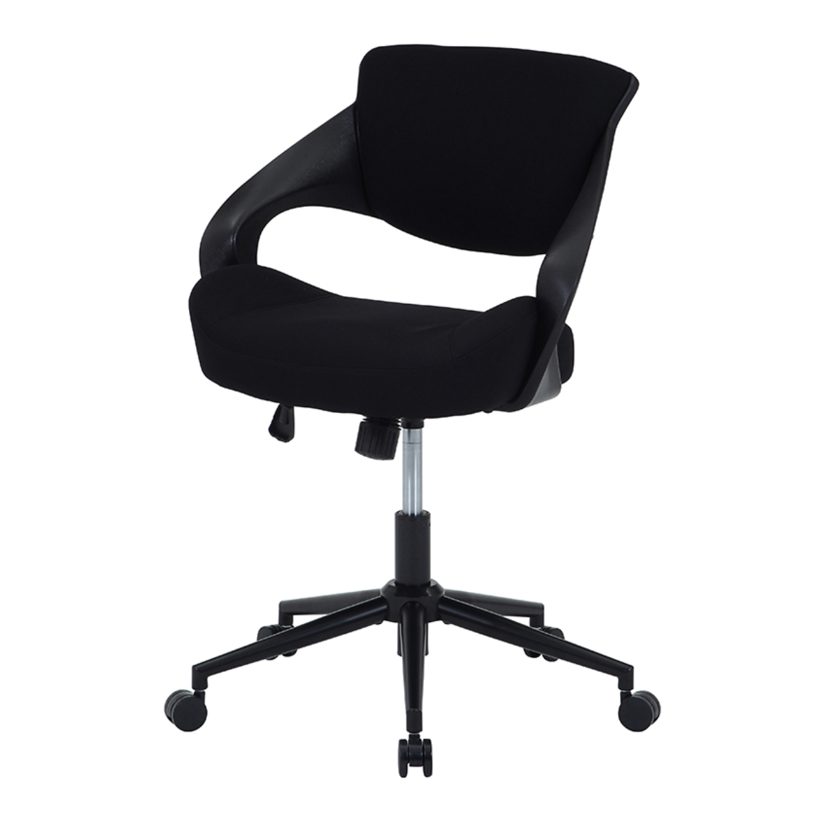 オフィスチェア 昇降式 座面高45~55cm クラウド 腰当たりが良いチェア ( ワークチェア パソコンチェア ロッキング機能 学習椅子 高さ調節 回転 クッション コンパクト 座り心地 快適 勉強椅子 イス 椅子 オフィス キャスター付き ) 【ブラック】 ブラック