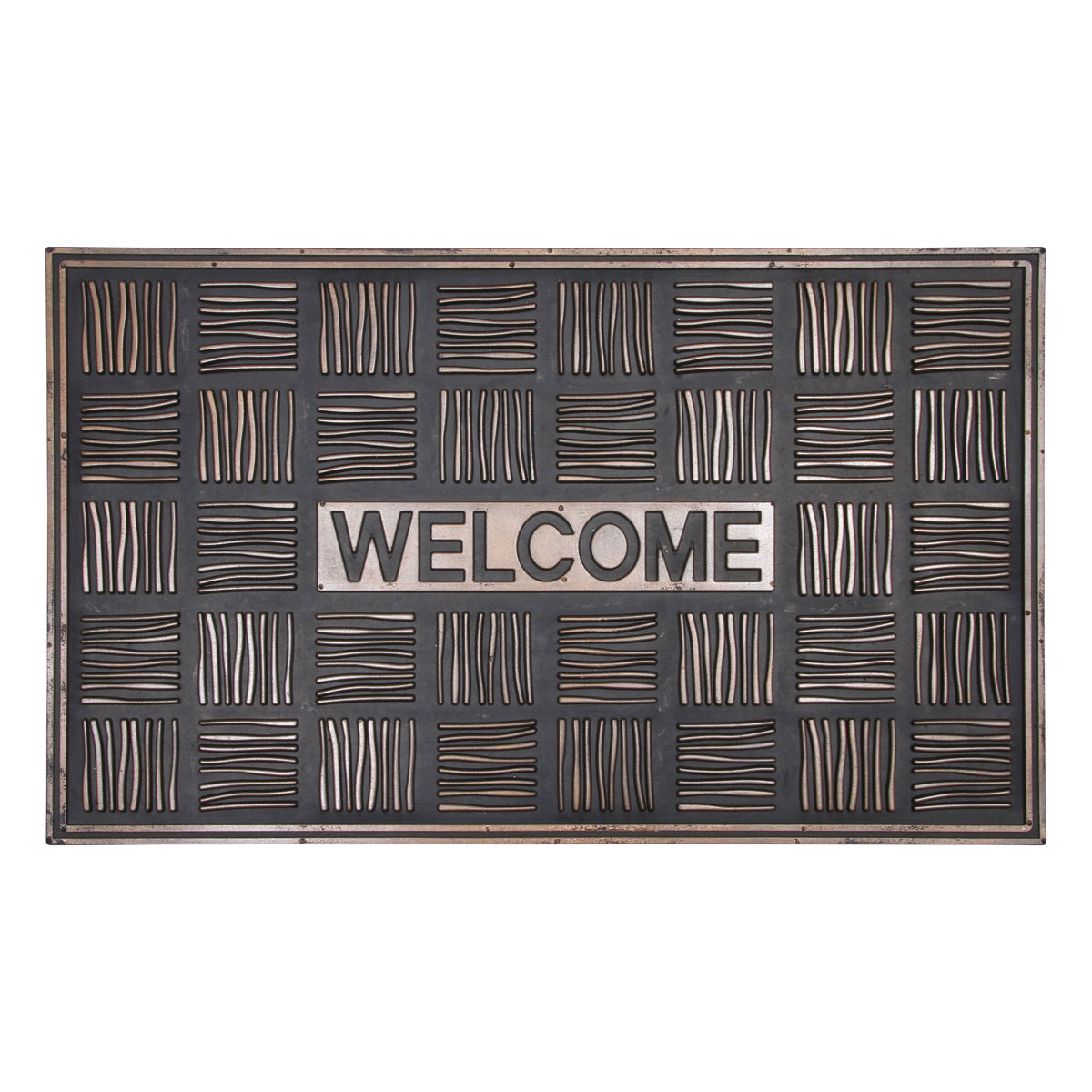 玄関マット 屋外 ラバーマット 北欧 45×75 ( 泥落とし 洗える 水洗い 弾力 マット 滑り止め 雨 ラバー ゴム 幅75cm おしゃれ カフェ ベランダ デッキ テラス 玄関 ゴム素材 外用 室内 薄手 ) 【チェック】 チェック