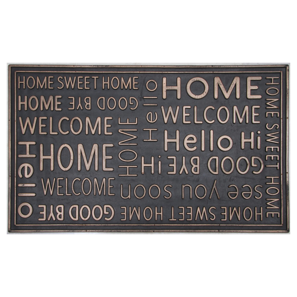 玄関マット 屋外 ラバーマット 北欧 45×75 ( 泥落とし 洗える 水洗い 弾力 マット 滑り止め 雨 ラバー ゴム 幅75cm おしゃれ カフェ ベランダ デッキ テラス 玄関 ゴム素材 外用 室内 薄手 ) 【グリーティング】 グリーティング