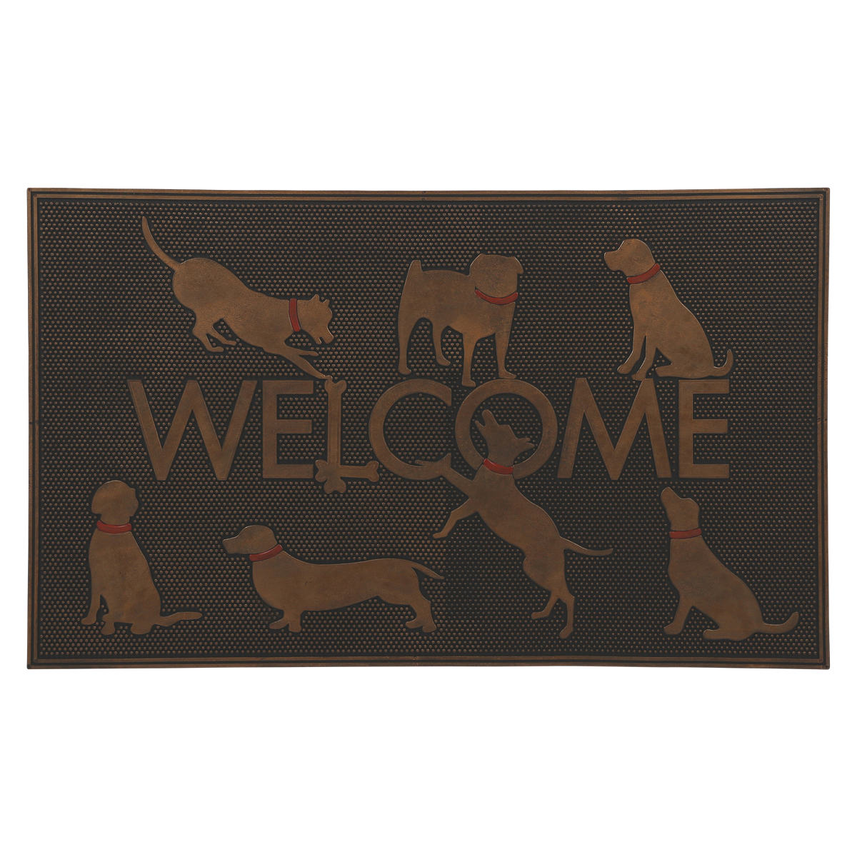 玄関マット 屋外 ラバーマット 犬 45×75 ( 泥落とし 洗える 水洗い 弾力 マット 滑り止め 雨 ラバー ゴム 幅75cm イヌ おしゃれ カフェ ベランダ デッキ テラス 玄関 ゴム素材 外用 室内 薄手 ペット ) 【ドッグアソート】 ドッグアソート