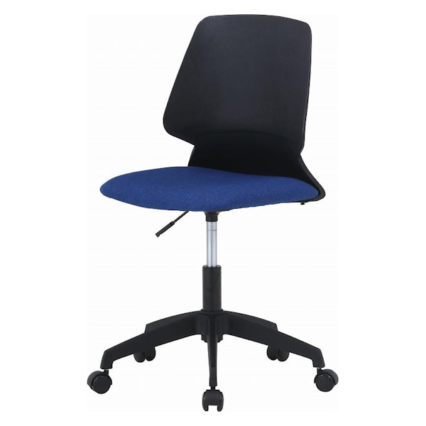 リモートワーク キャスター 高さ調整 回転 オフィス 椅子 チェア ブルー-
