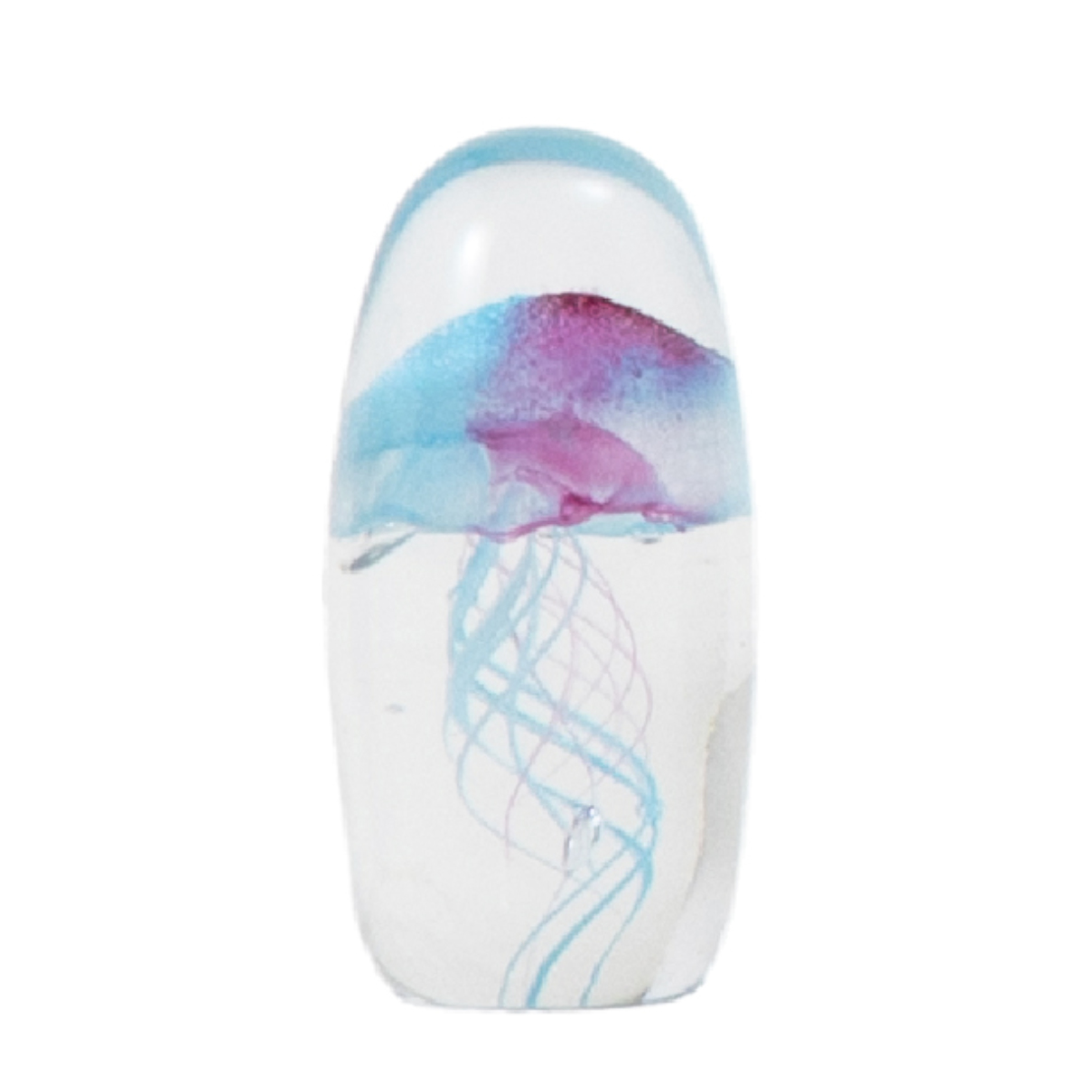 ガラスインテリアオブジェ(Glass interior objects) クラゲ S ( ガラス オブジェ 置き物 くらげ Sサイズ ガラス細工 玄関 コンパクト クリア 透明 ペーパーウェイト インテリア 水族館 海の生き物 ニッチ トイレ ) 【ピンク】 ピンク