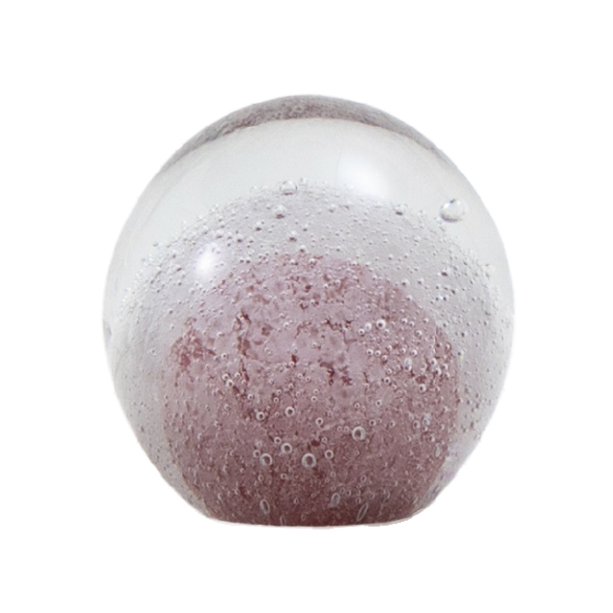 ガラスインテリアオブジェ(Glass interior objects) 泡 S ( ガラス オブジェ 置き物 気泡 バブル ガラス細工 玄関 コンパクト クリア 透明 ペーパーウェイト インテリア ニッチ トイレ 癒し ) 【ピンク】 ピンク