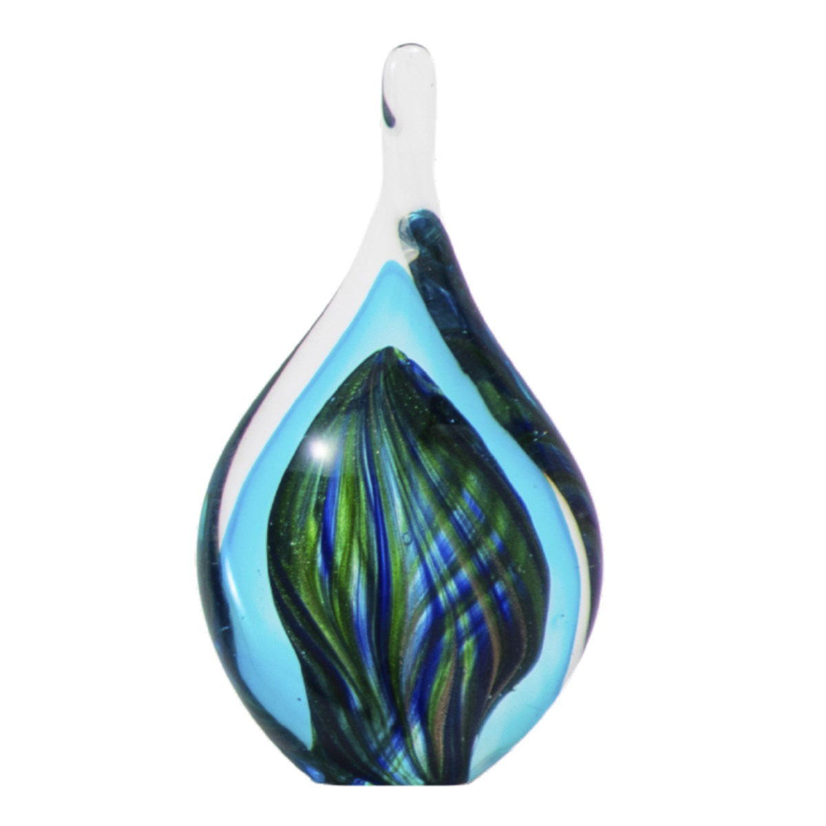 ガラスインテリアオブジェ(Glass interior objects) ミックス L ブルー ( ガラス オブジェ 置き物 ガラス細工 玄関 寒色 しずく型 クリア 透明 ペーパーウェイト インテリア ニッチ トイレ 癒し )