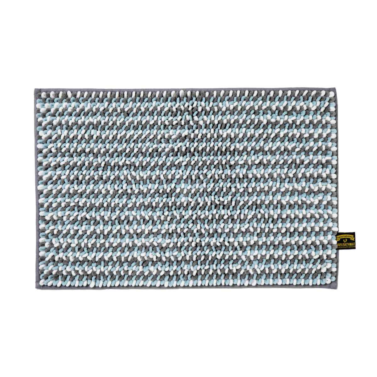 バスマット 40×60cm マイクロファイバー モフバスマット ポコット ( お風呂マット バス マット 吸水速乾 抗菌 お風呂 浴室 長方形 40×60 足ふきマット ピンク ブルー ネイビー ) 【ブルー】 ブルー